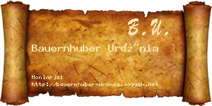 Bauernhuber Uránia névjegykártya